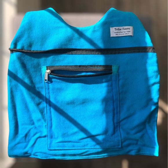 Tribe Azure Fair Trade Handcrafted Large Colorful Quilted Patchwork Shoulder Bag - Picture 10 of 13